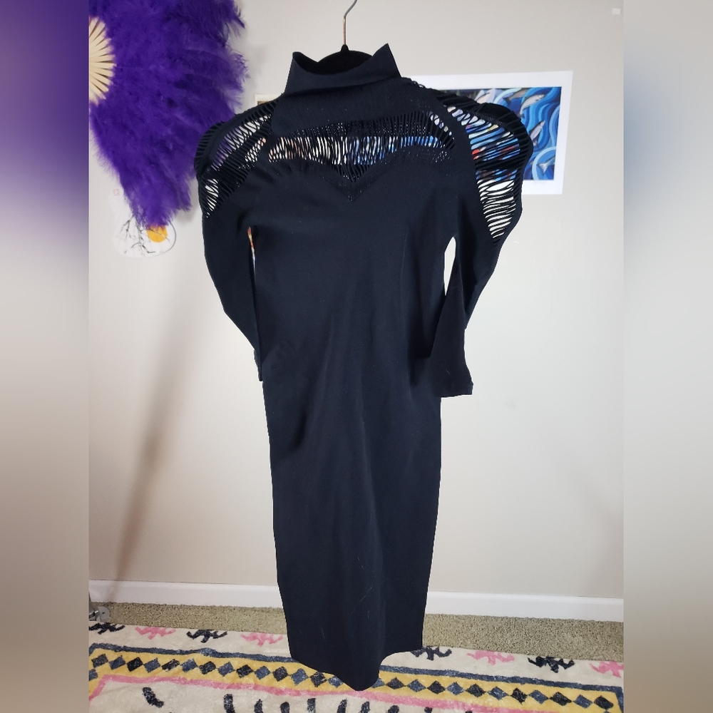 BLACKMILK VERY-SASSY-NATION DRESS 2.0 BLACK BODYCON DRESS - Picture 5 of 7